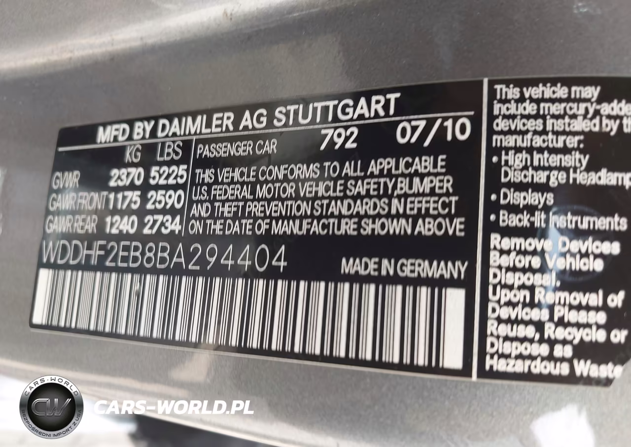 2011 Mercedes-Benz E 350 Bluetec VIN:WDDHF2EB8BA294404 - 9