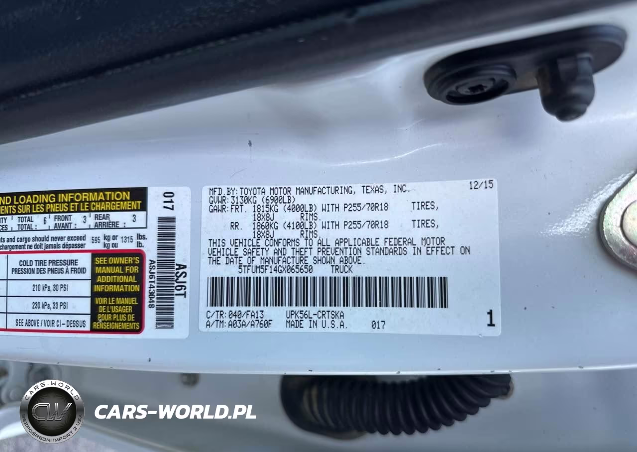 2016 Toyota Tundra Sr VIN:5TFUM5F14GX065650 - 9