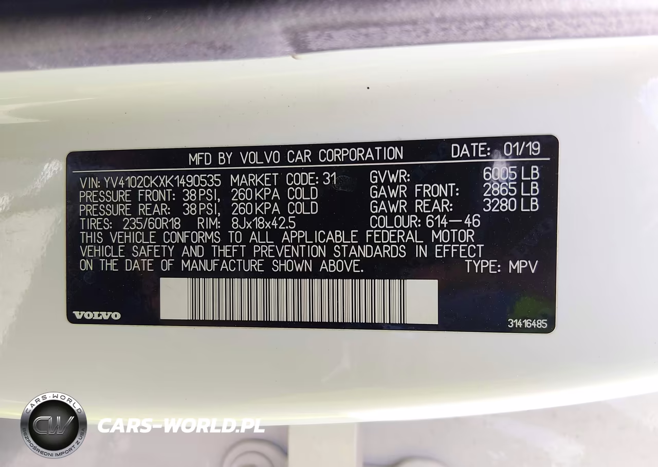 2019 Volvo Xc90 T5 Momentum VIN:YV4102CKXK1490535 - 9