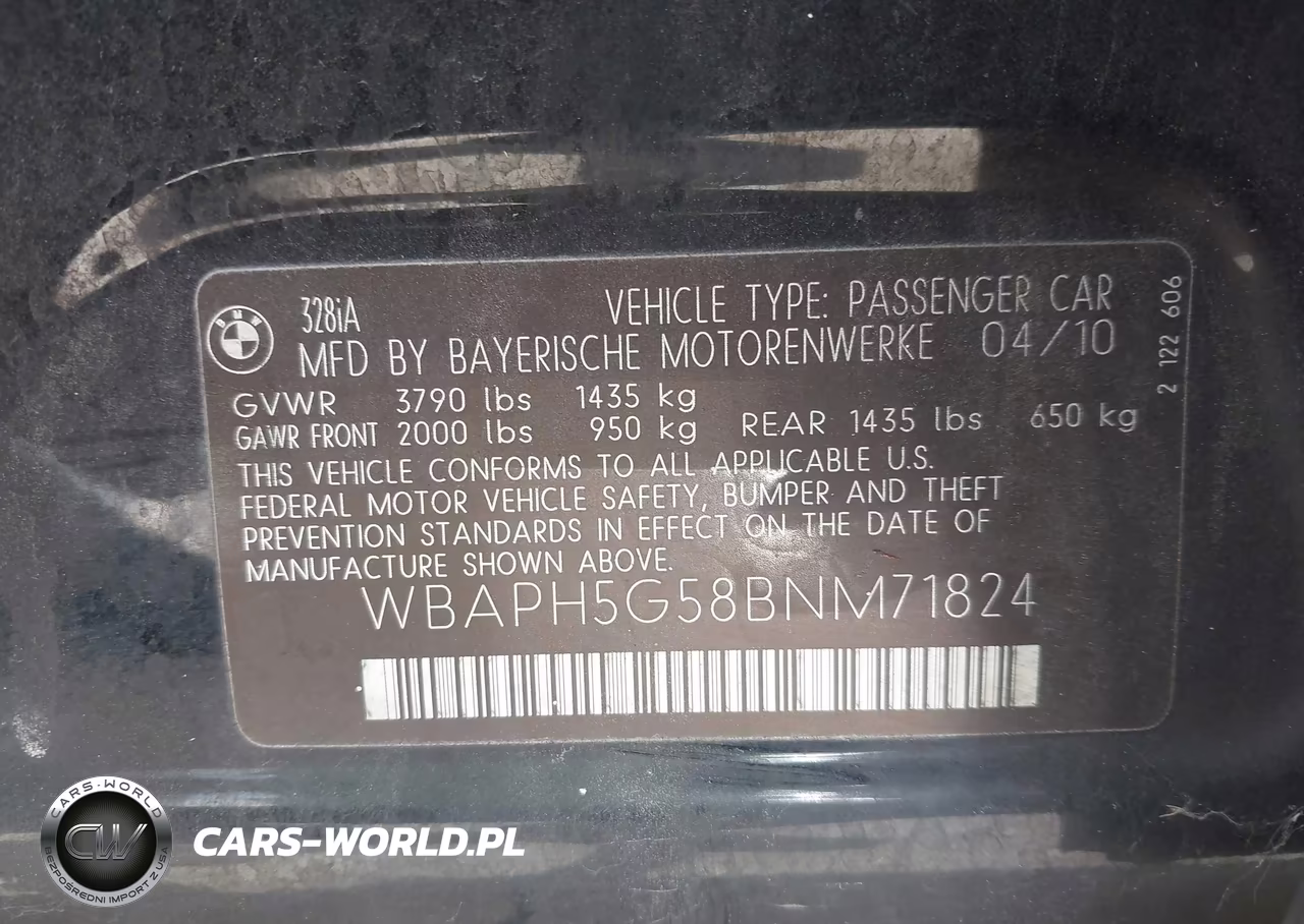 2011 BMW 328I VIN:WBAPH5G58BNM71824 - 9