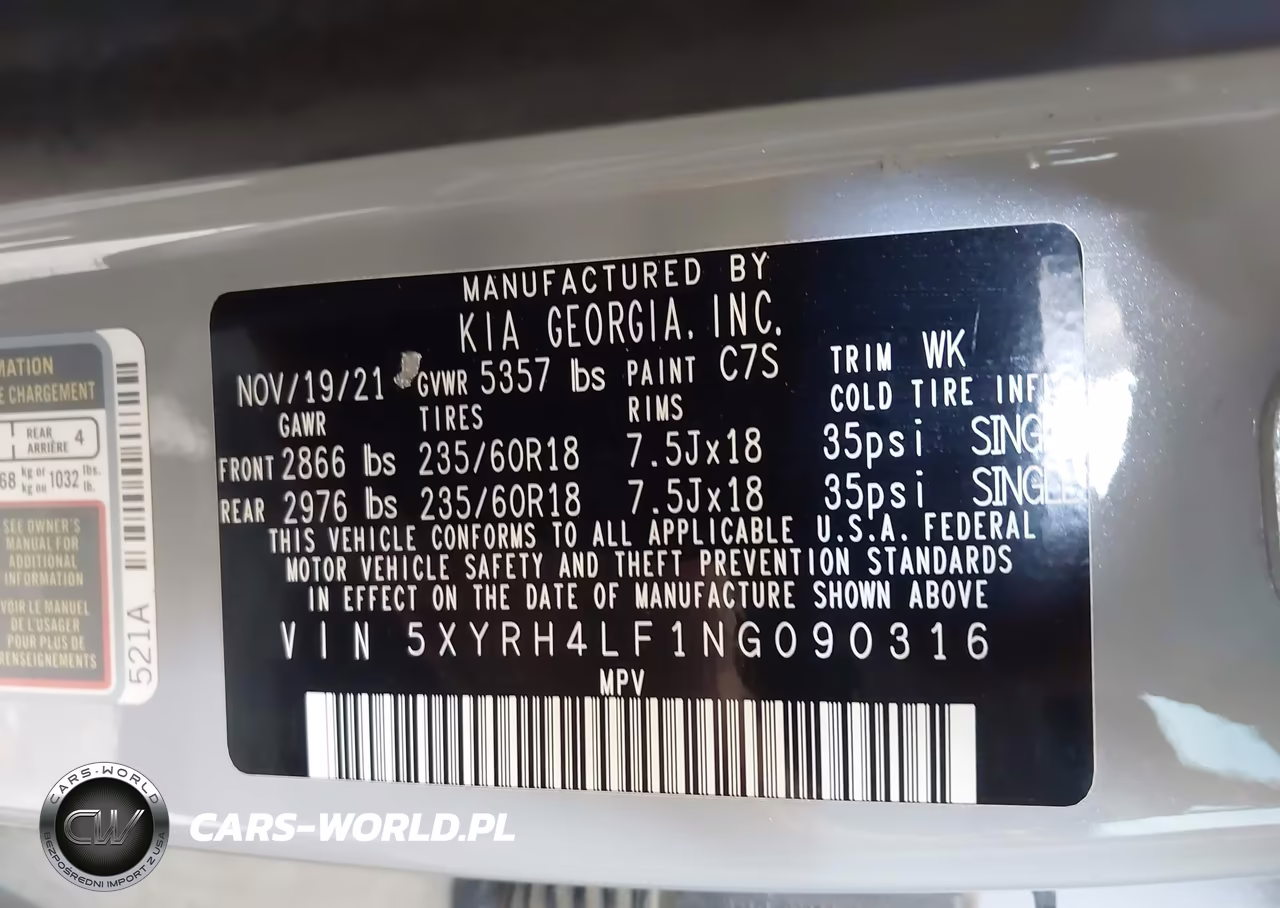 2022 Kia Sorento Ex VIN:5XYRH4LF1NG090316 - 9