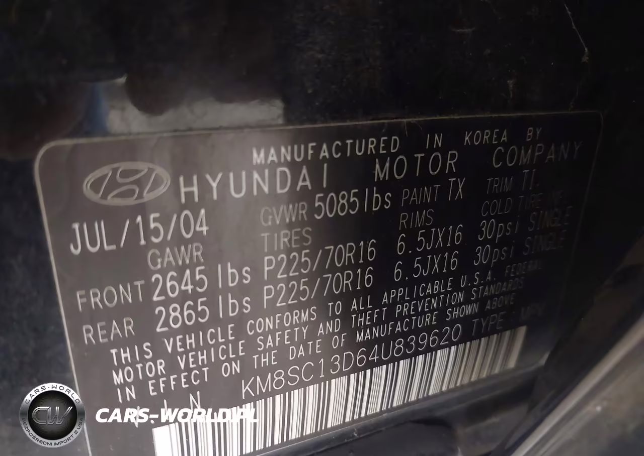 2004 Hyundai Santa Fe Gls VIN:KM8SC13D64U839620 - 9