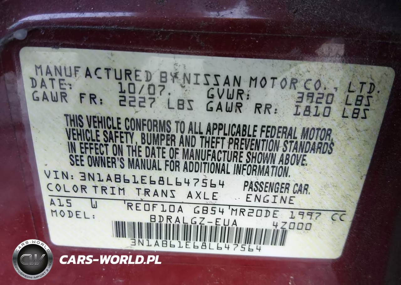 2008 Nissan Sentra 2.0 Sl VIN:3N1AB61E68L647564 - 9