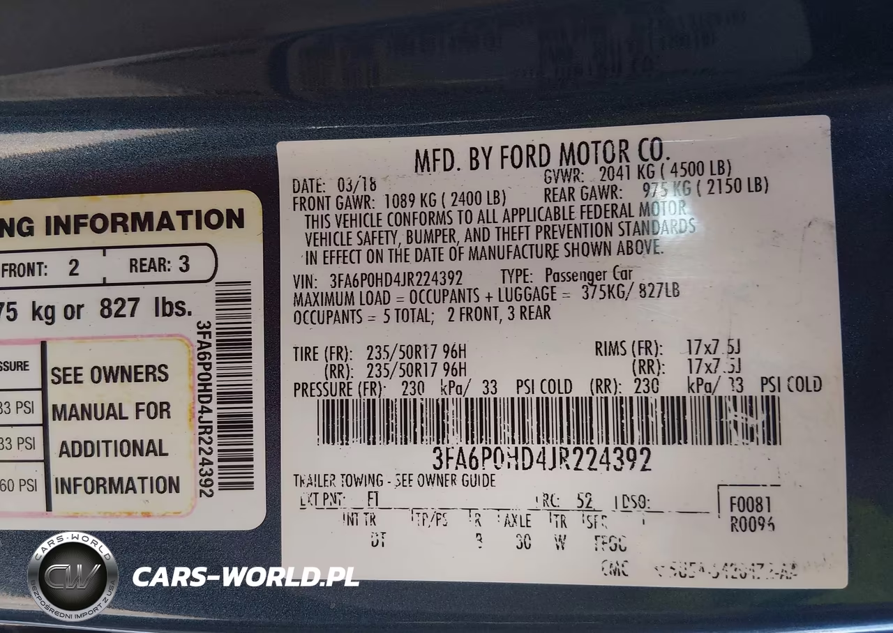 2018 Ford Fusion Se VIN:3FA6P0HD4JR224392 - 9