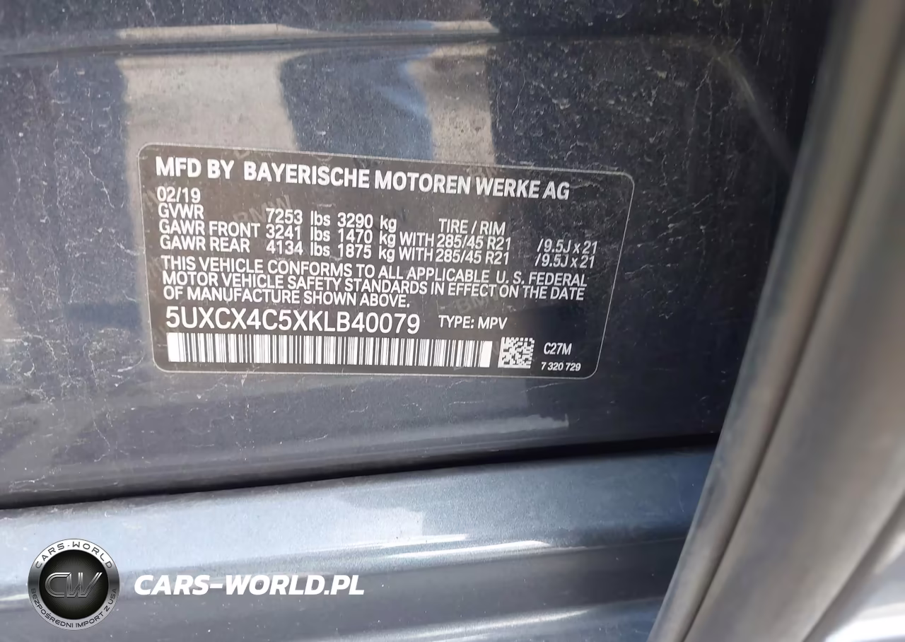2019 BMW X7 xDrive50I VIN:5UXCX4C5XKLB40079 - 9