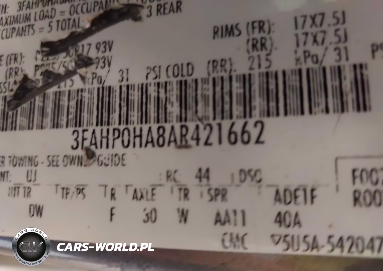 2010 Ford Fusion Se VIN:3FAHP0HA8AR421662 - 9