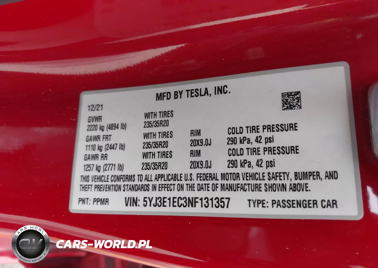 2022 Tesla Model 3 Performance Dual Motor All-Wheel Drive VIN:5YJ3E1EC3NF131357 - 9
