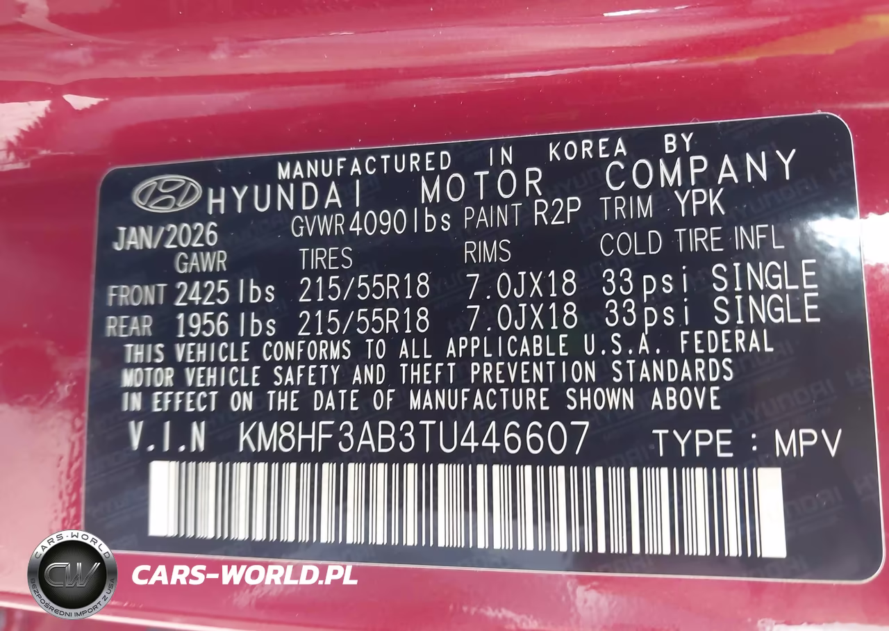 2026 Hyundai Kona Sel Sport VIN:KM8HF3AB3TU446607 - 9