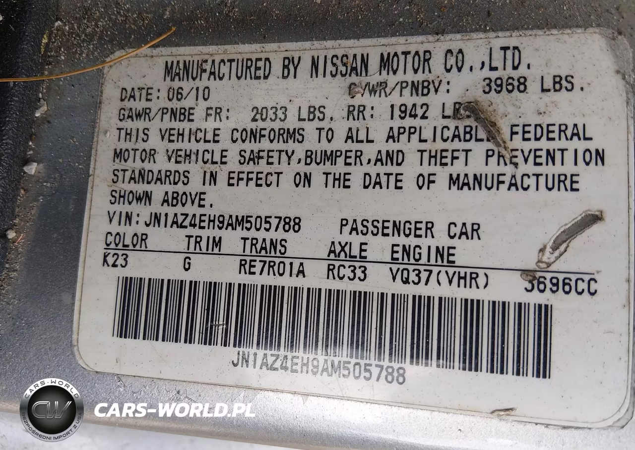 2010 Nissan 370Z VIN:JN1AZ4EH9AM505788 - 9