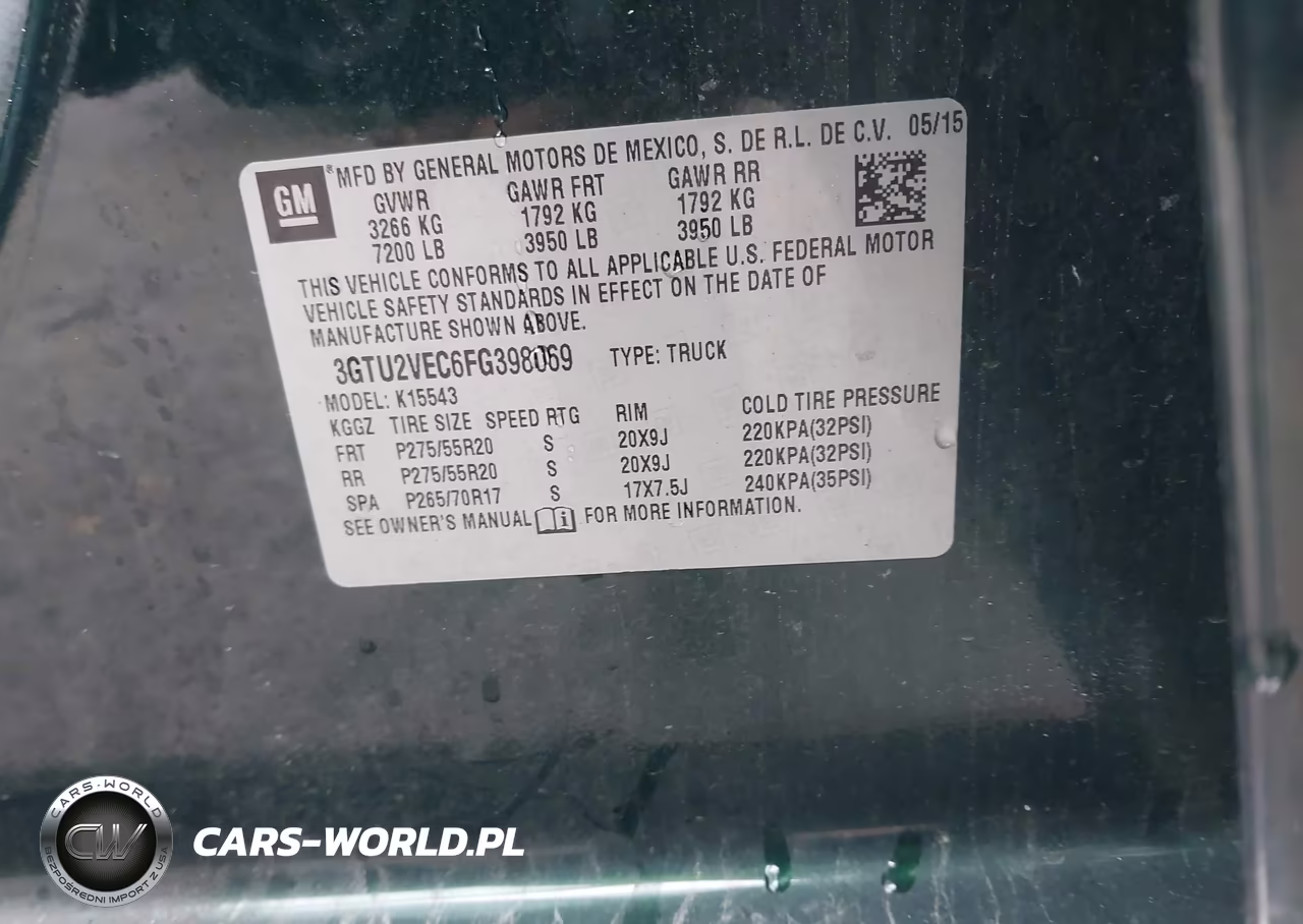 2015 GMC Sierra 1500 Slt VIN:3GTU2VEC6FG398069 - 9