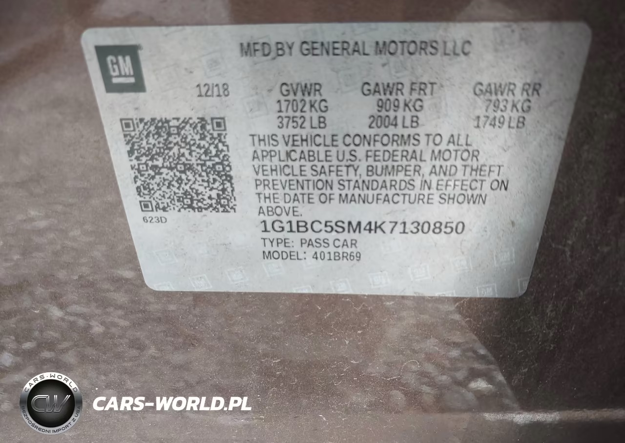 2019 Chevrolet Cruze Ls VIN:1G1BC5SM4K7130850 - 9