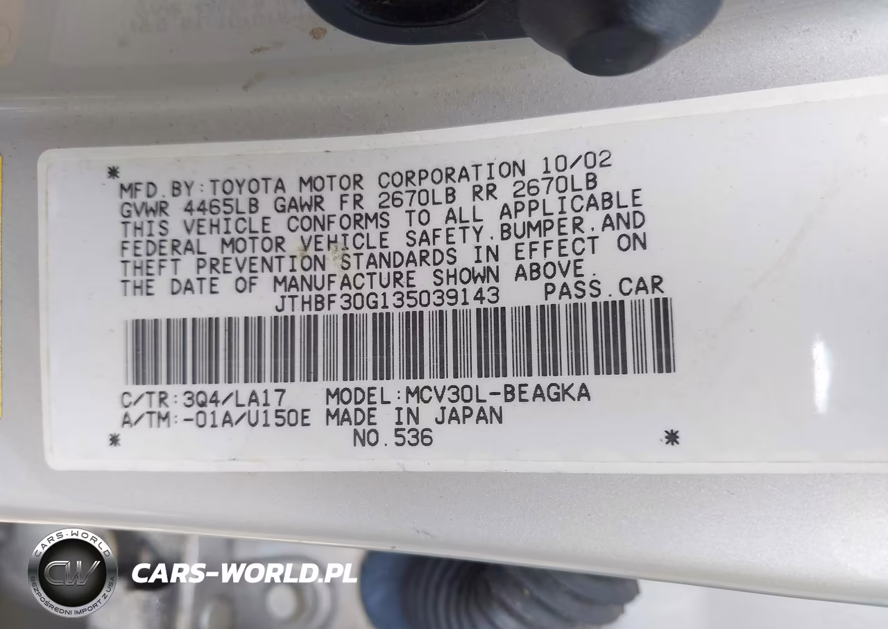 2003 Lexus Es 300 VIN:JTHBF30G135039143 - 9