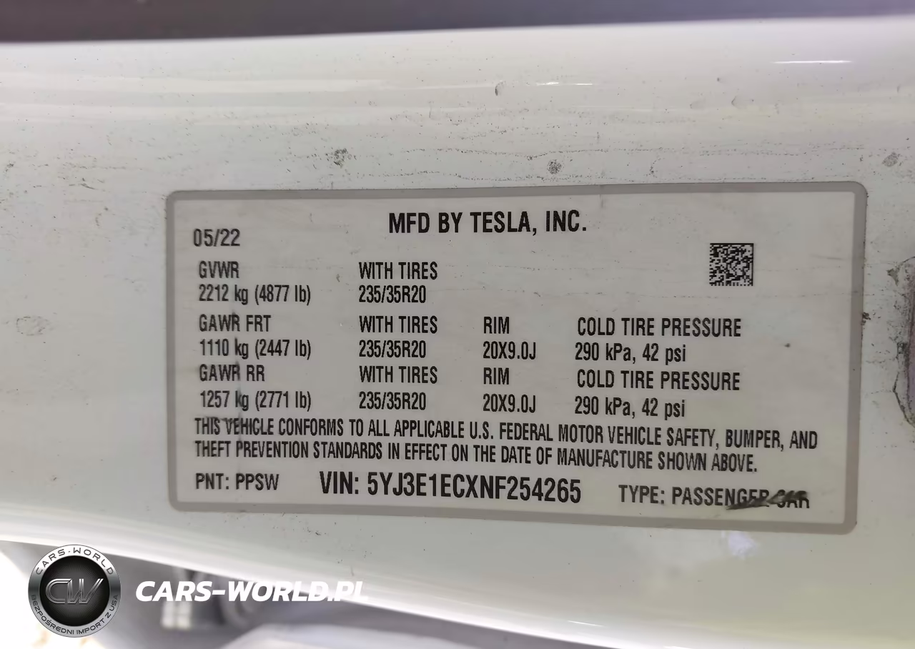 2022 Tesla Model 3 Performance Dual Motor All-Wheel Drive VIN:5YJ3E1ECXNF254265 - 9