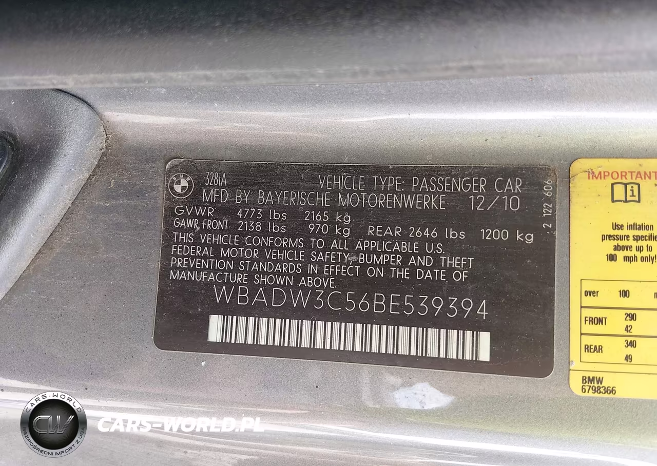 2011 BMW 328I VIN:WBADW3C56BE539394 - 9