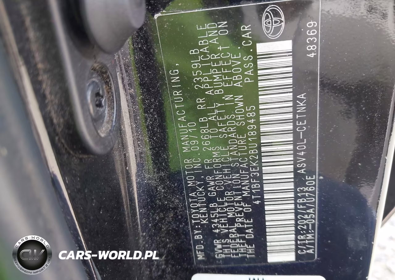 2011 Toyota Camry VIN:4T1BF3EK2BU189485 - 9