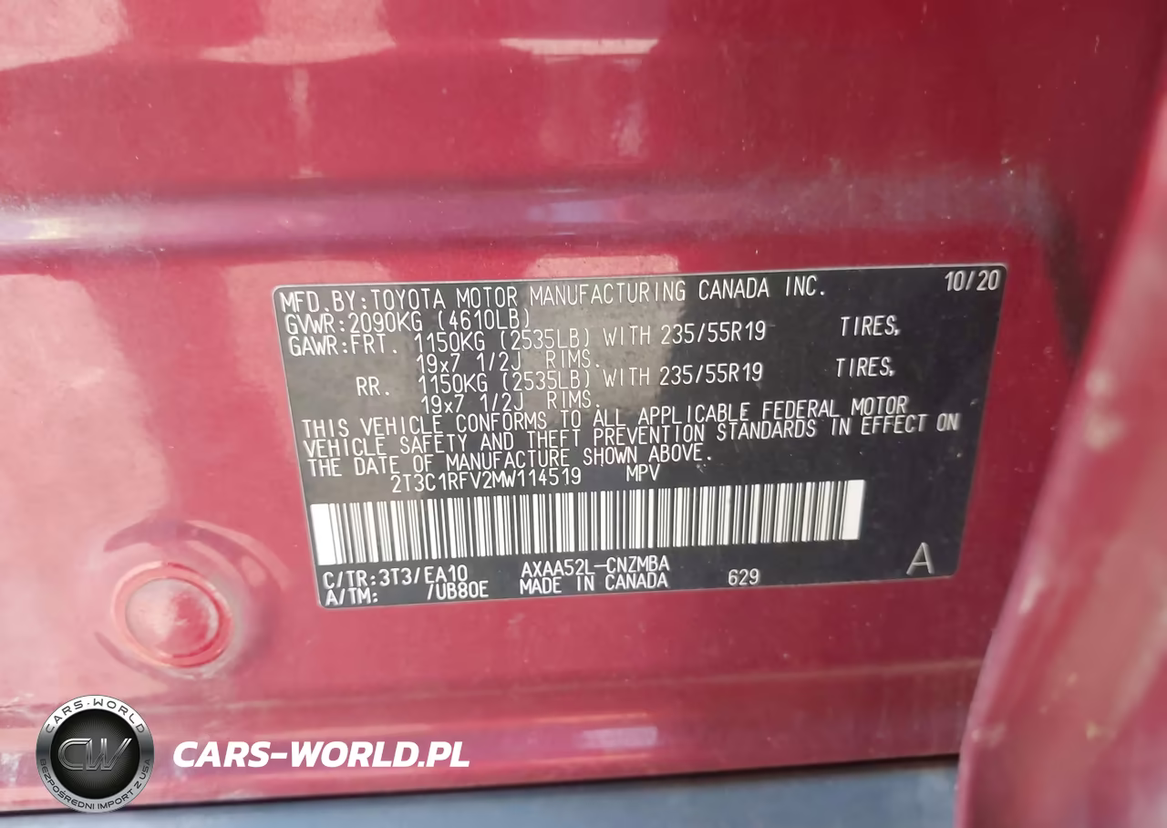 2021 Toyota Rav4 Xle Premium VIN:2T3C1RFV2MW114519 - 9