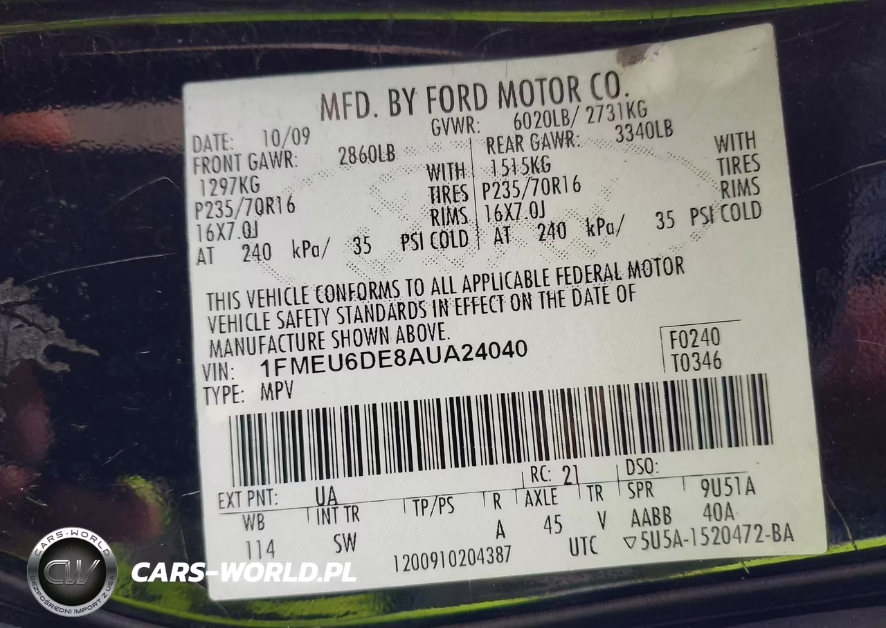 2010 Ford Explorer Xlt VIN:1FMEU6DE8AUA24040 - 9