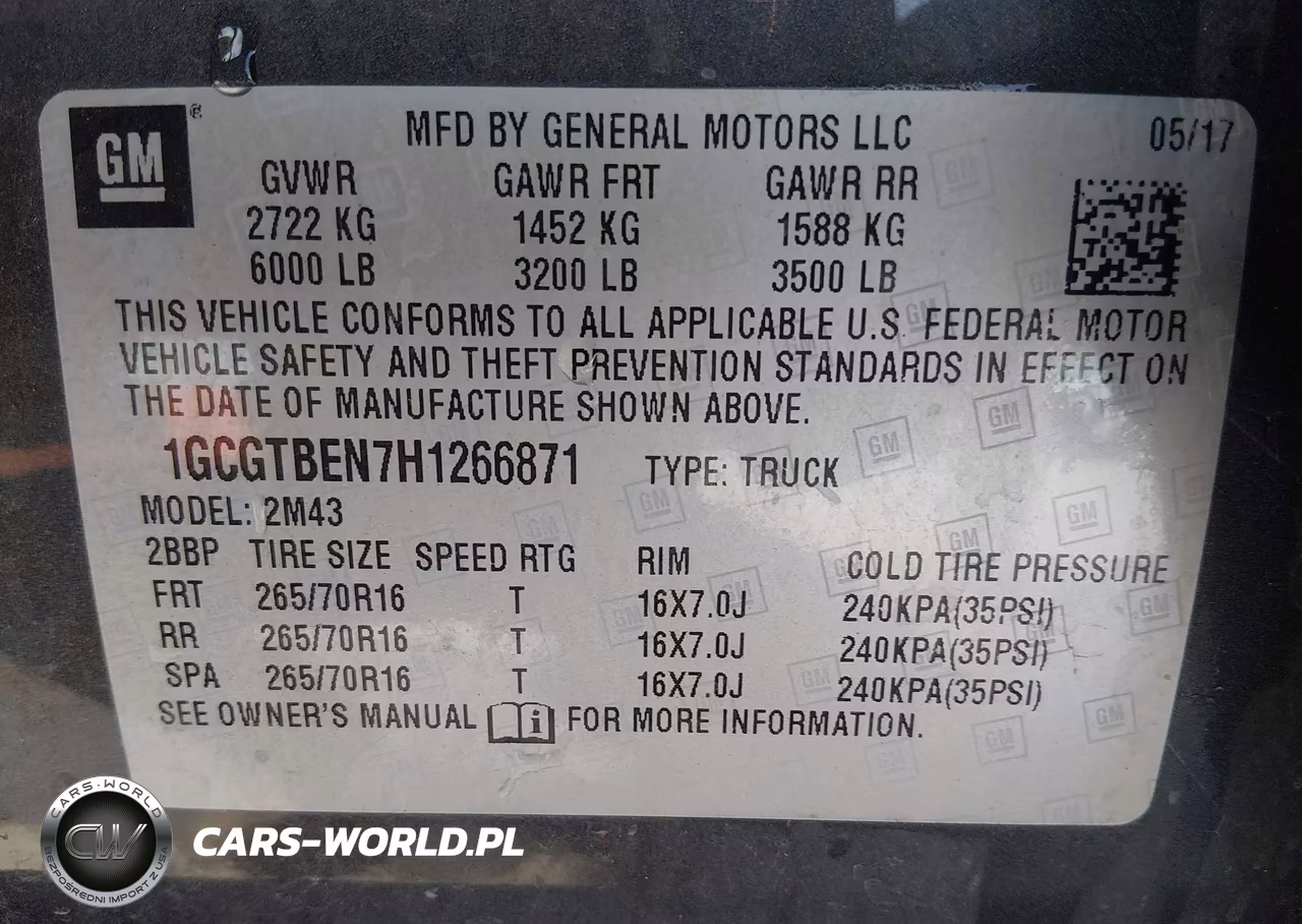 2017 Chevrolet Colorado Wt VIN:1GCGTBEN7H1266871 - 9