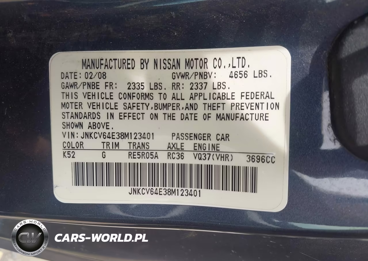 2008 Infiniti G37 Journey VIN:JNKCV64E38M123401 - 9