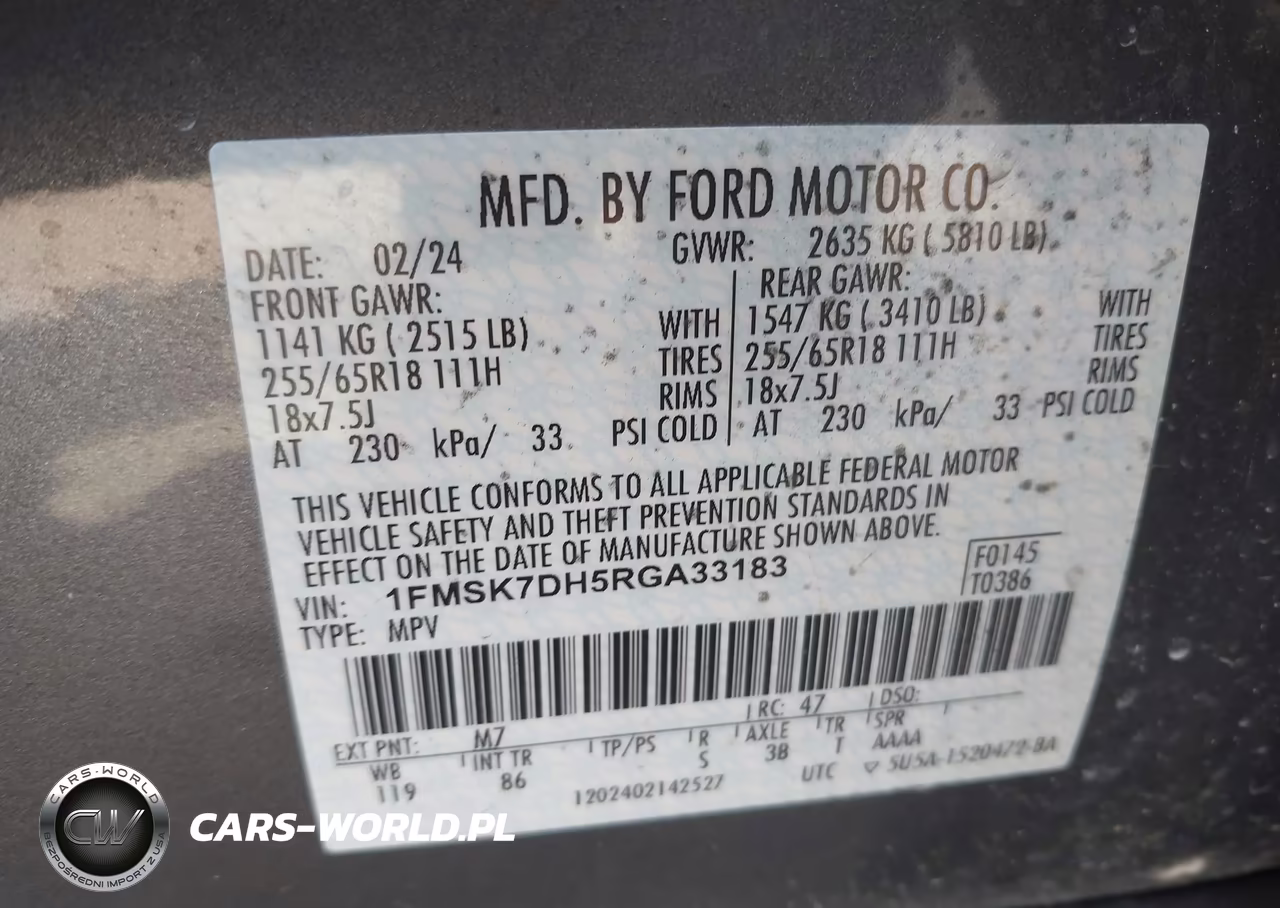 2024 Ford Explorer Xlt VIN:1FMSK7DH5RGA33183 - 9