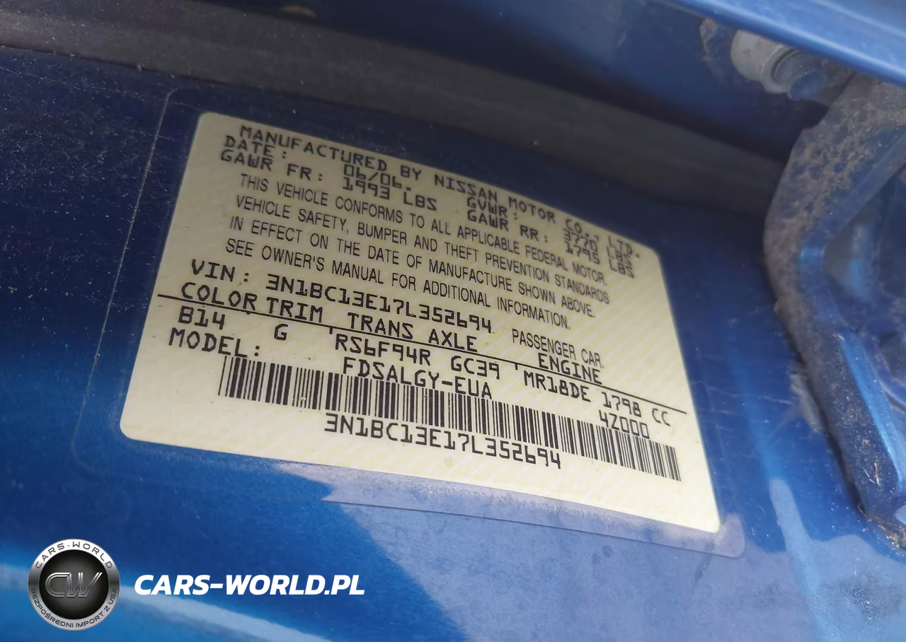 2007 Nissan Versa 1.8Sl VIN:3N1BC13E17L352694 - 9