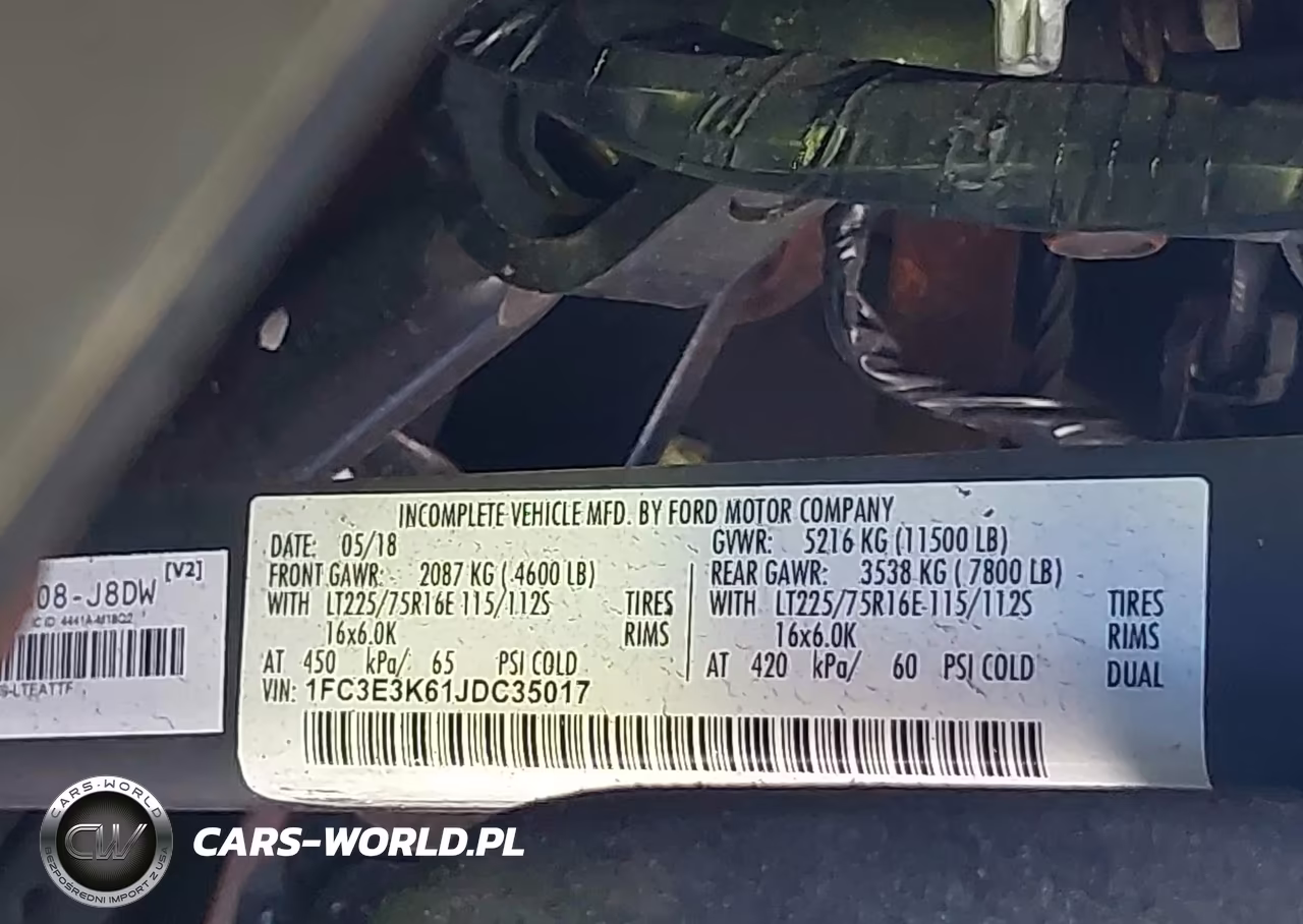 2018 Ford E-350 Stripped VIN:1FC3E3K61JDC35017 - 9