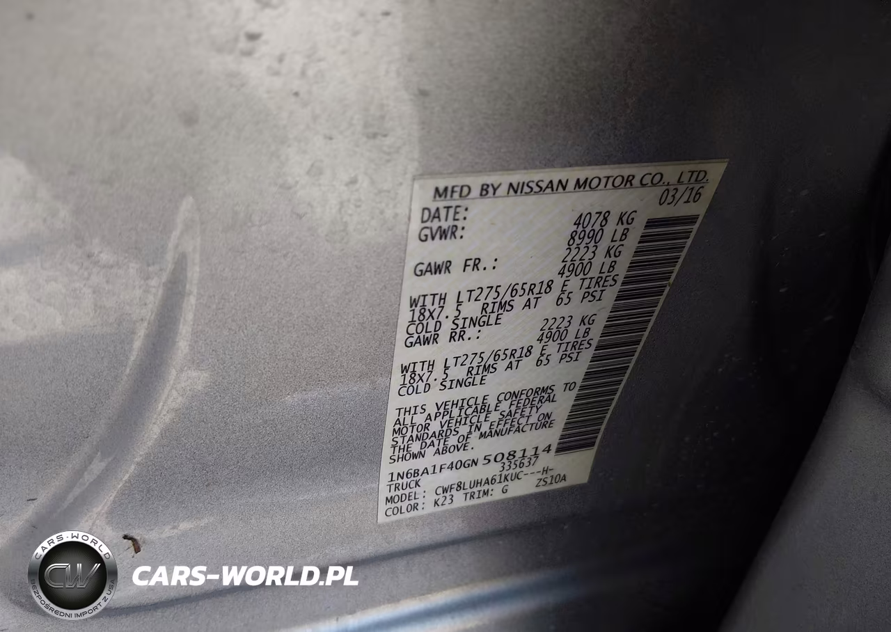 2016 Nissan Titan Xd Pro-4X Diesel VIN:1N6BA1F40GN508114 - 9