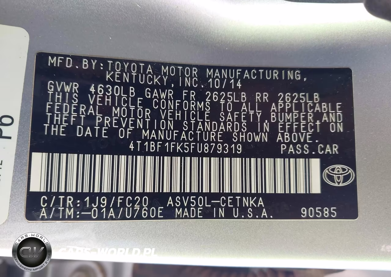 2015 Toyota Camry Le VIN:4T1BF1FK5FU879319 - 9