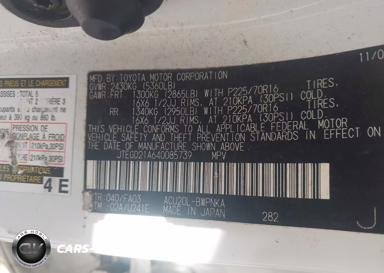 2004 Toyota Highlander VIN:JTEGD21A640085739 - 9