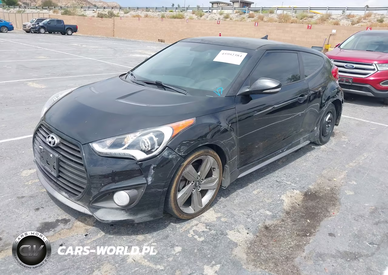 2014 Hyundai Veloster Turbo W-Blue VIN:KMHTC6AE1EU208191 - 2