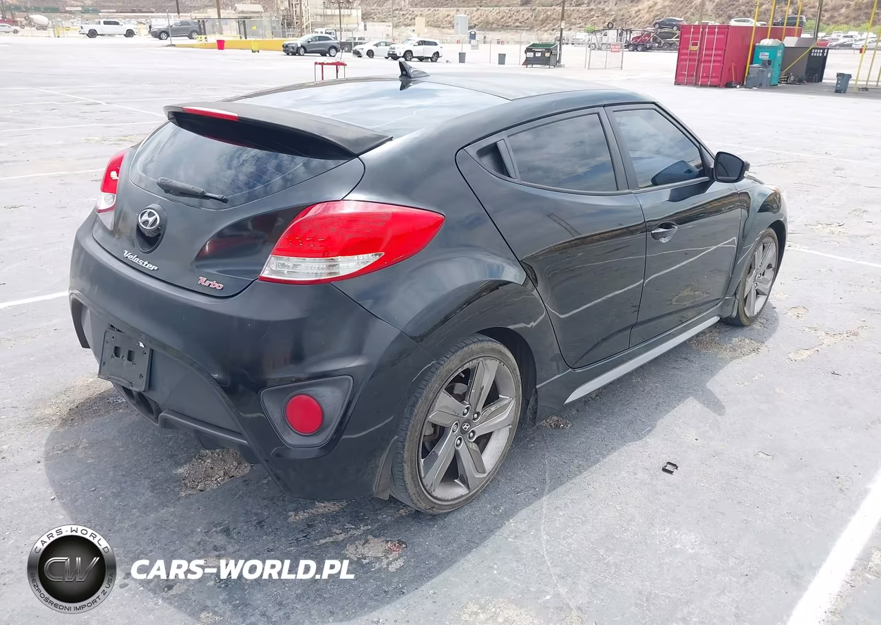 2014 Hyundai Veloster Turbo W-Blue VIN:KMHTC6AE1EU208191 - 4