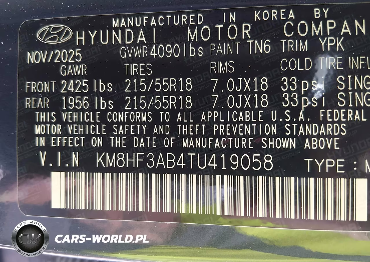 2026 Hyundai Kona Sel Sport VIN:KM8HF3AB4TU419058 - 9