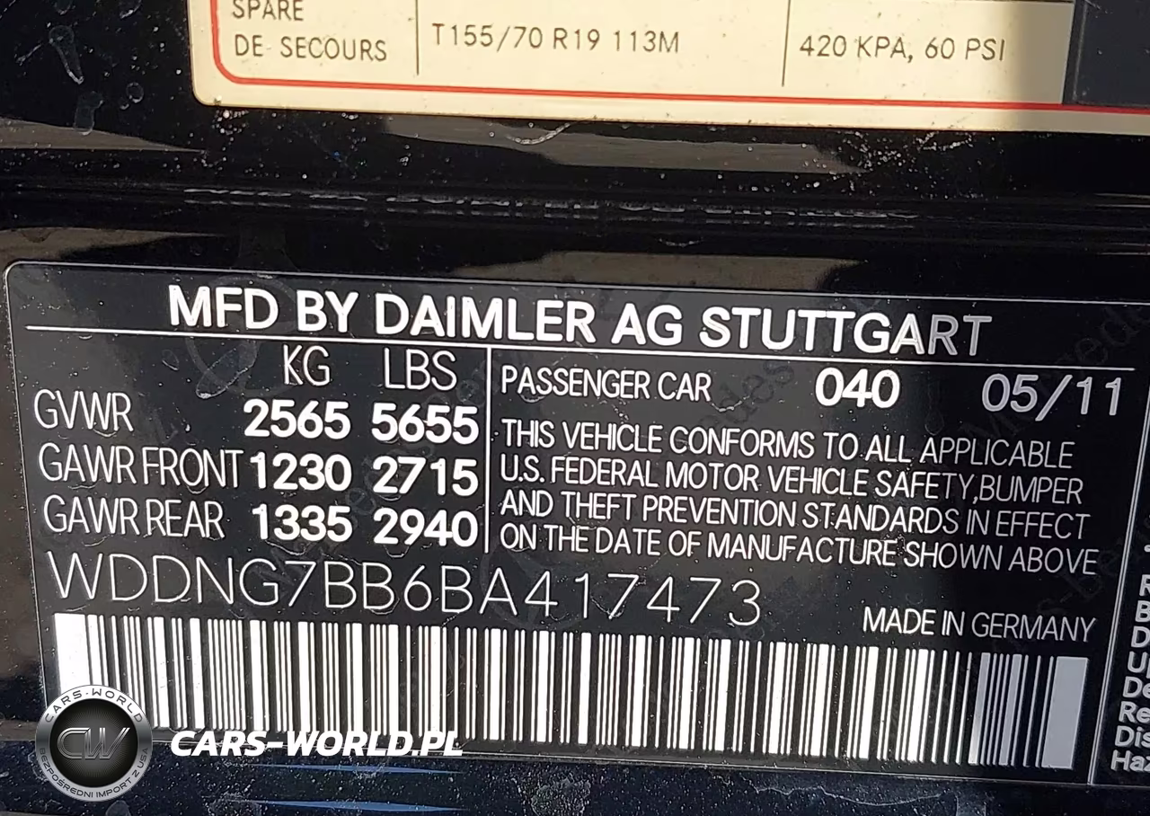 2011 Mercedes-Benz S 550 VIN:WDDNG7BB6BA417473 - 9