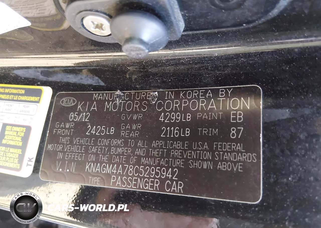 2012 Kia Optima Lx VIN:KNAGM4A78C5295942 - 9