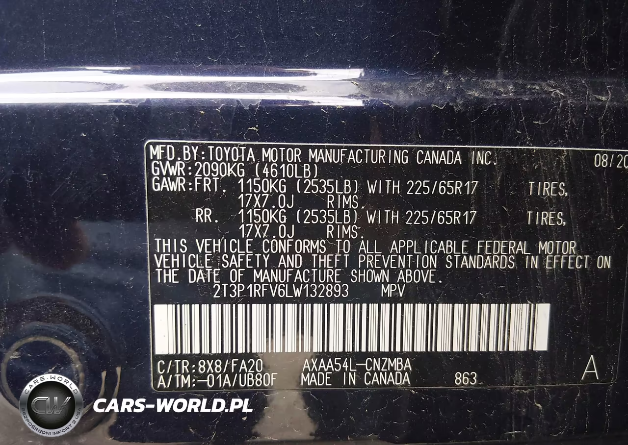 2020 Toyota Rav4 Xle VIN:2T3P1RFV6LW132893 - 9