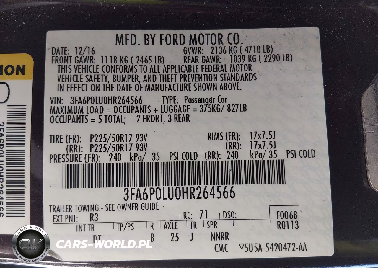 2017 Ford Fusion Hybrid Se VIN:3FA6P0LU0HR264566 - 9