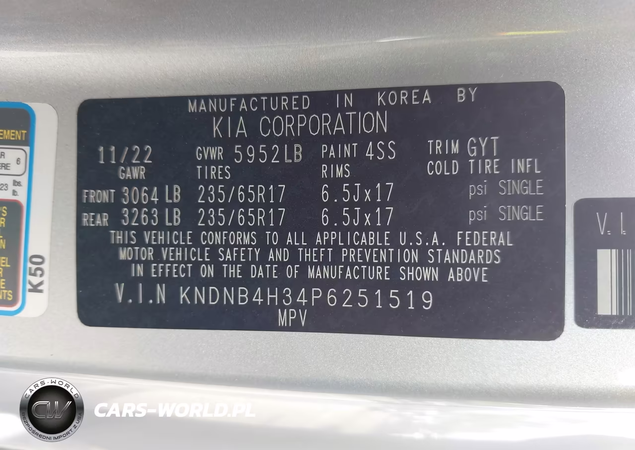 2023 Kia Carnival Mpv Lx Seat Package VIN:KNDNB4H34P6251519 - 9