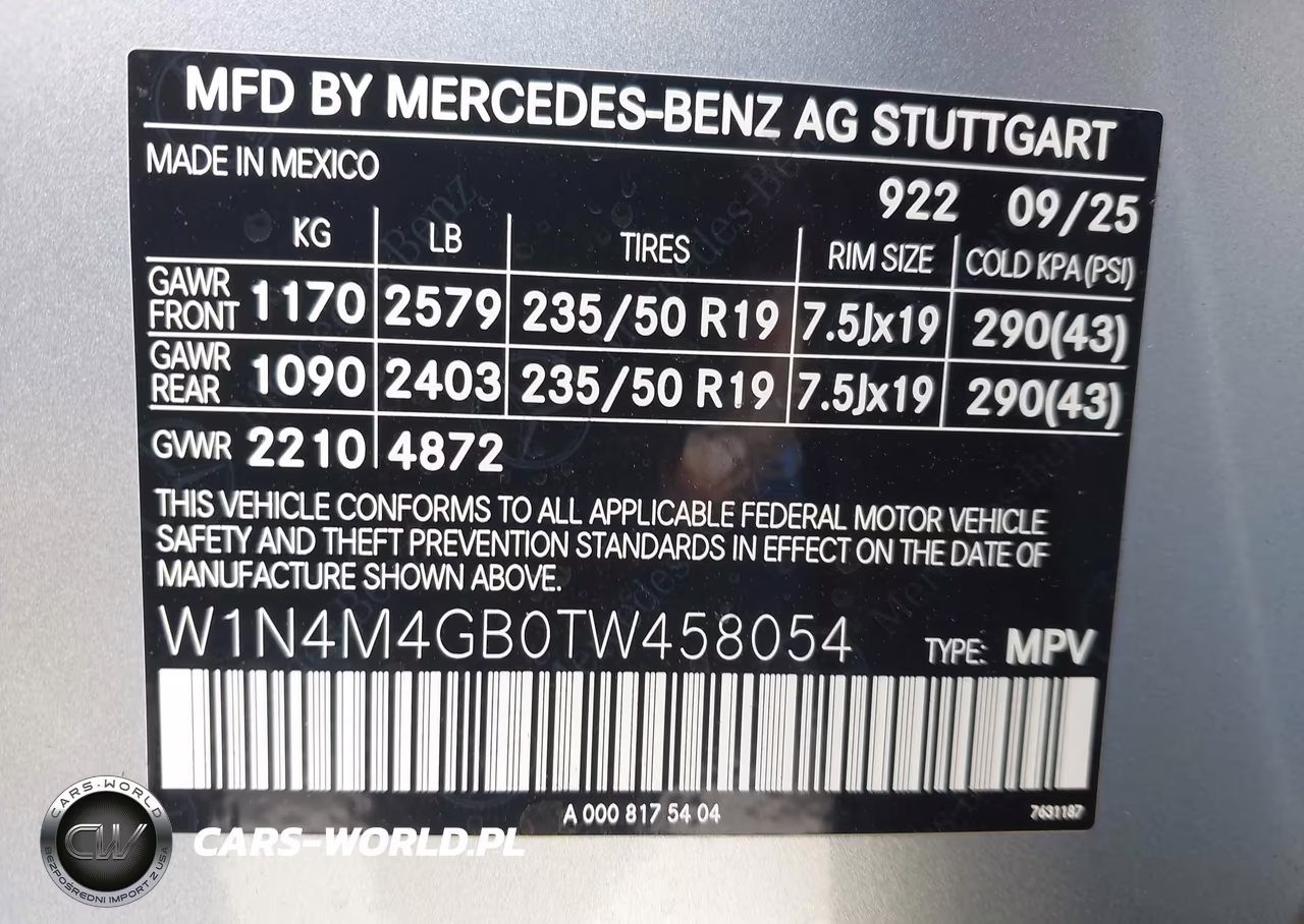 2026 Mercedes-Benz Glb 250 VIN:W1N4M4GB0TW458054 - 9