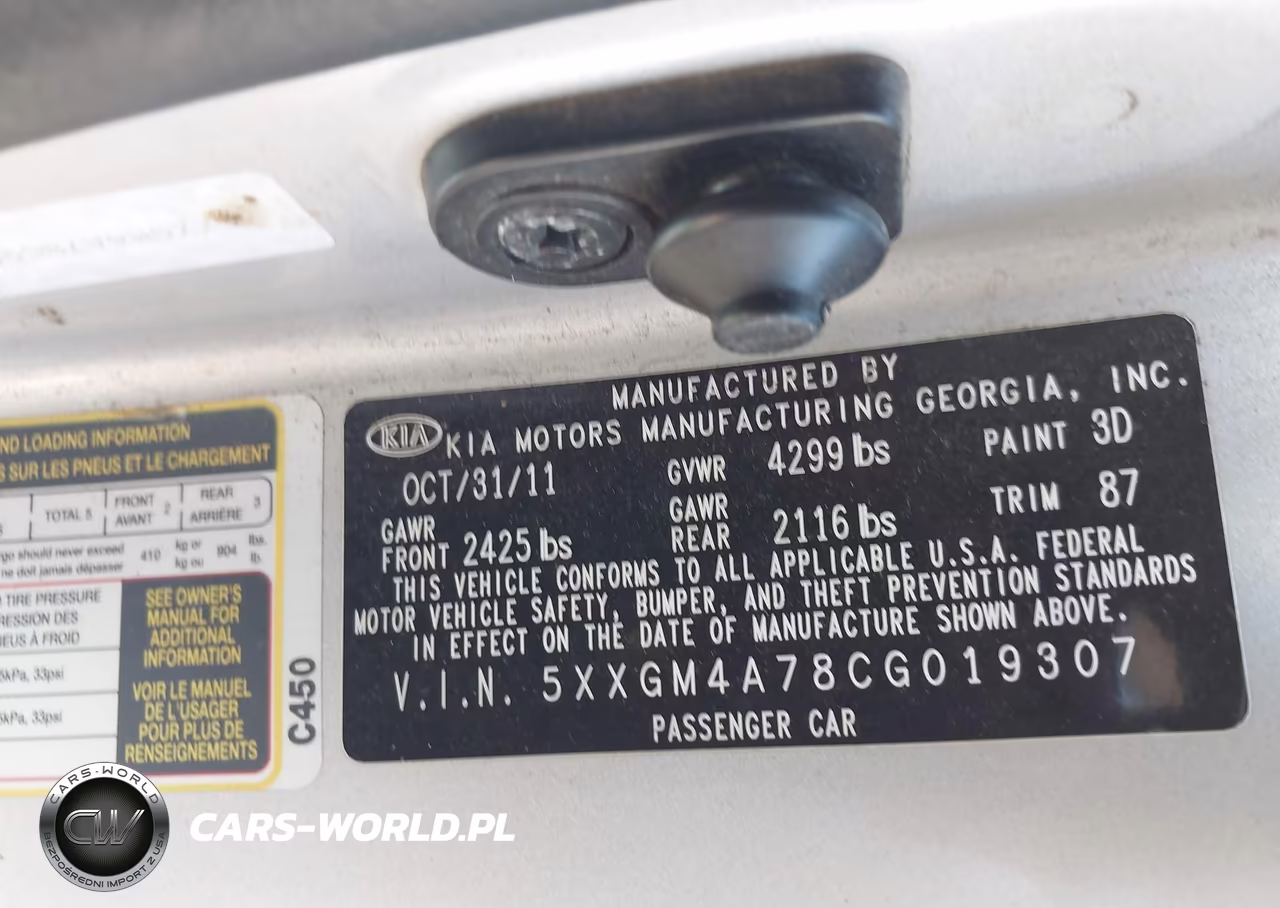 2012 Kia Optima Lx VIN:5XXGM4A78CG019307 - 9
