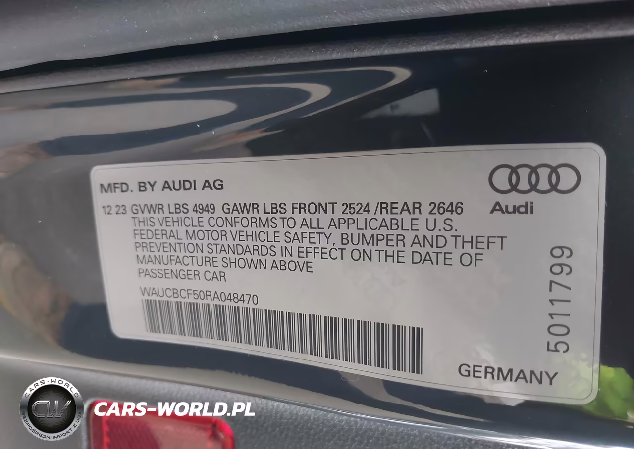 2024 Audi A5 Sportback Premium Plus 40 Tfsi Quattro S Tronic VIN:WAUCBCF50RA048470 - 9