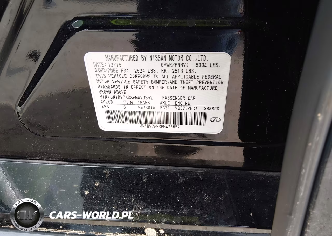 2015 Infiniti Q50 VIN:JN1BV7ARXFM423852 - 9