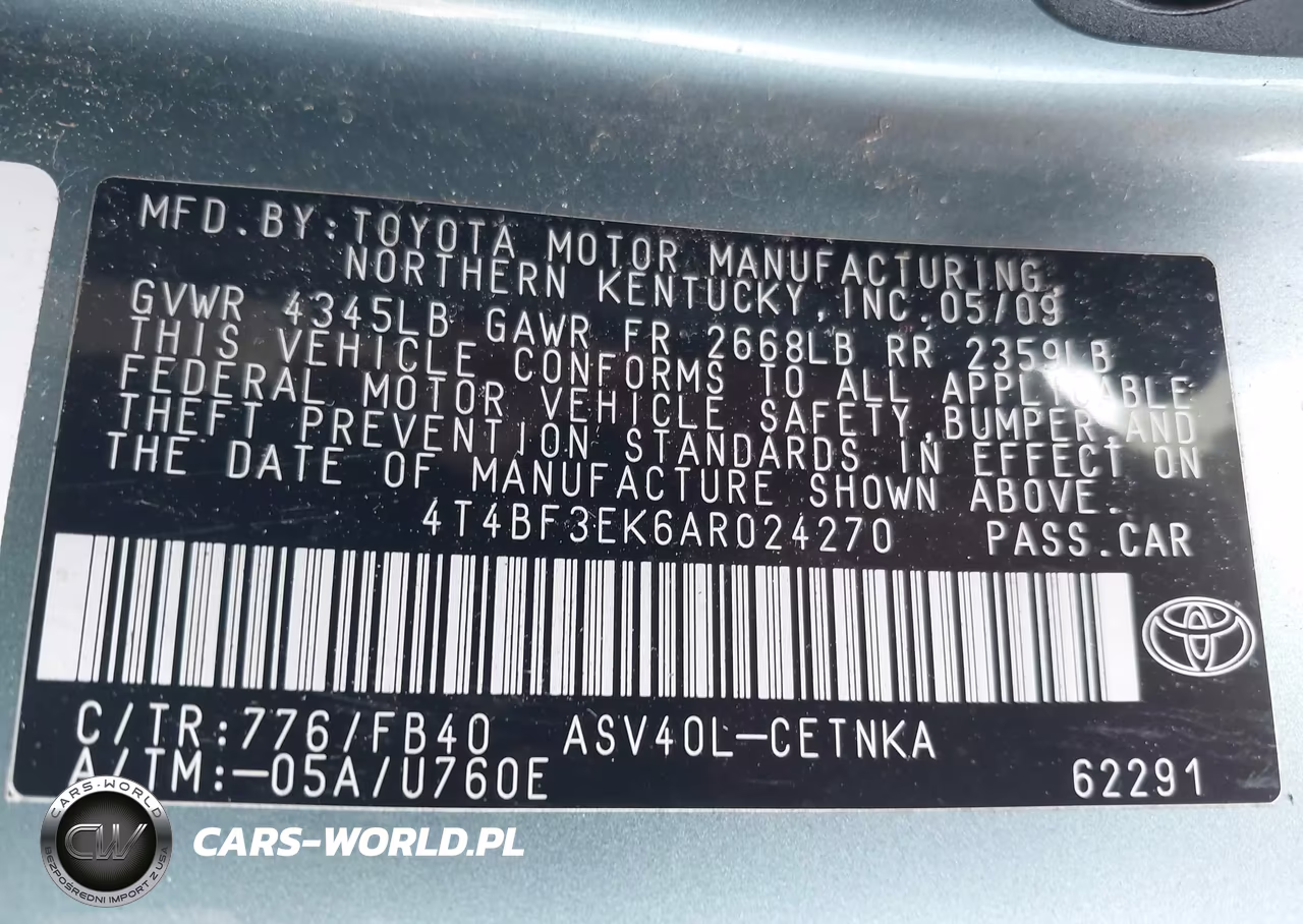2010 Toyota Camry Le VIN:4T4BF3EK6AR024270 - 9