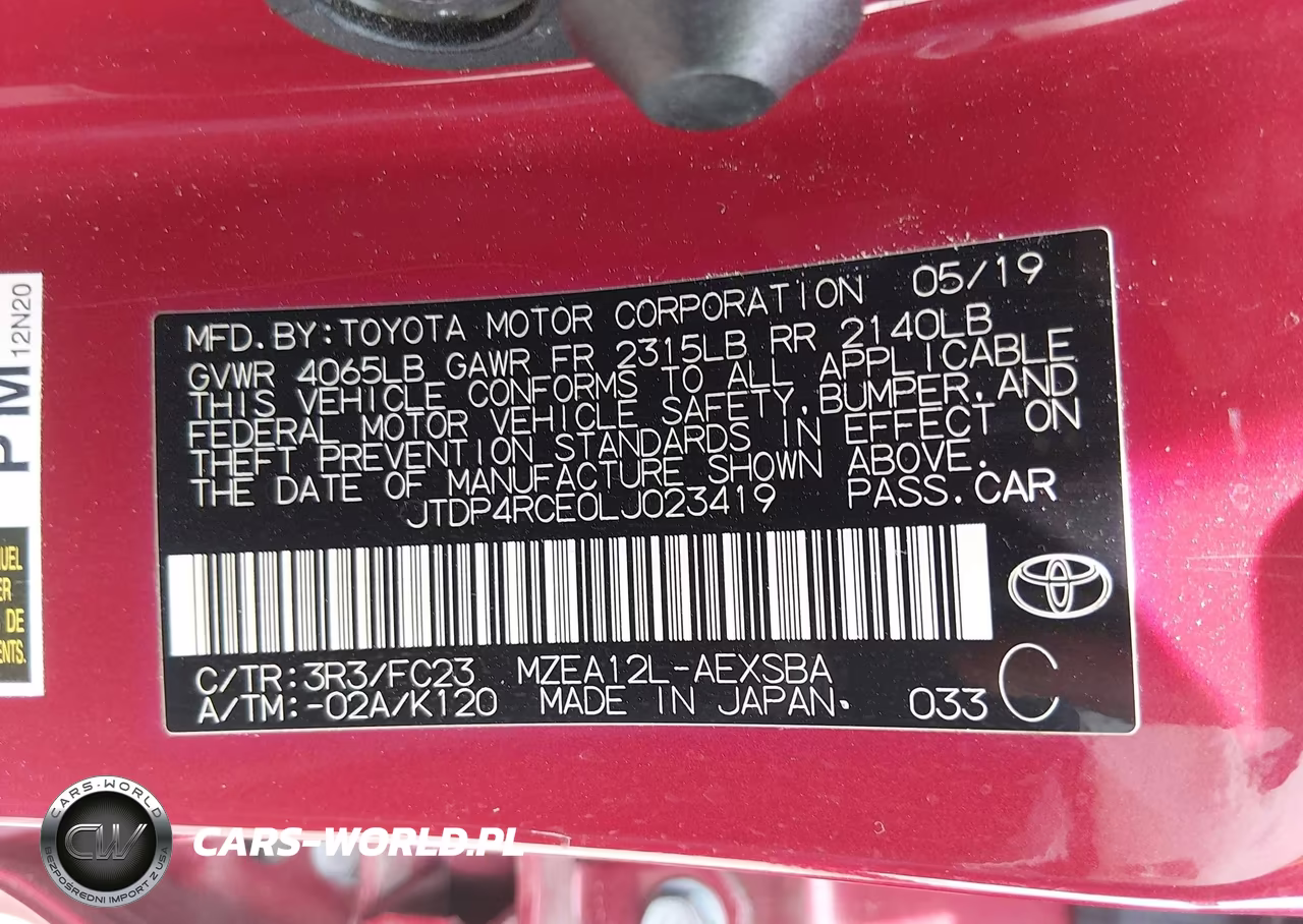 2020 Toyota Corolla Se VIN:JTDP4RCE0LJ023419 - 9