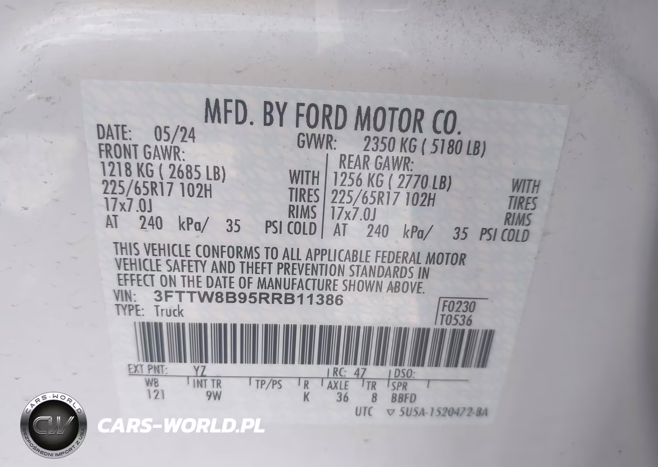 2024 Ford Maverick Xl VIN:3FTTW8B95RRB11386 - 9