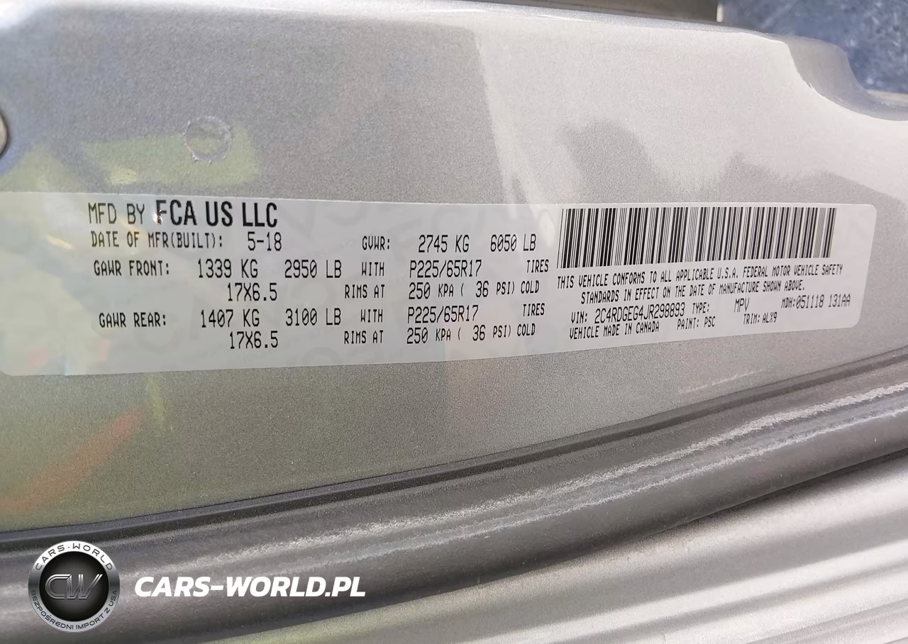2018 Dodge Grand Caravan Gt VIN:2C4RDGEG4JR298893 - 9