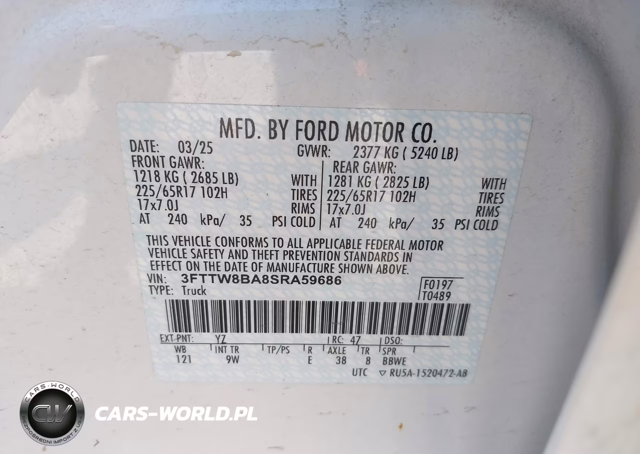 2025 Ford Maverick Xl VIN:3FTTW8BA8SRA59686 - 9