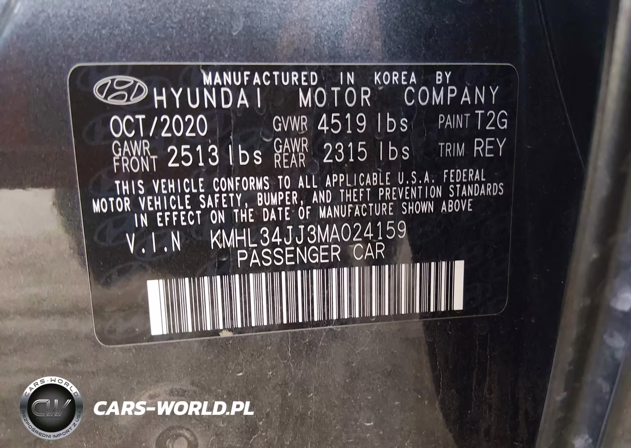 2021 Hyundai Sonata Sel VIN:KMHL34JJ3MA024159 - 9