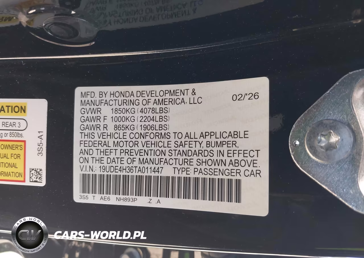 2026 Acura Integra Fwd A-Spec VIN:19UDE4H36TA011447 - 9