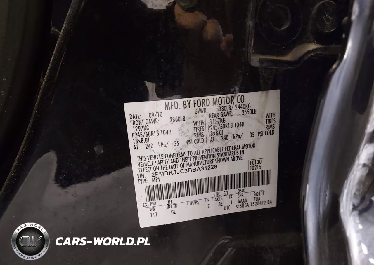 2011 Ford Edge Sel VIN:2FMDK3JC3BBA31228 - 9