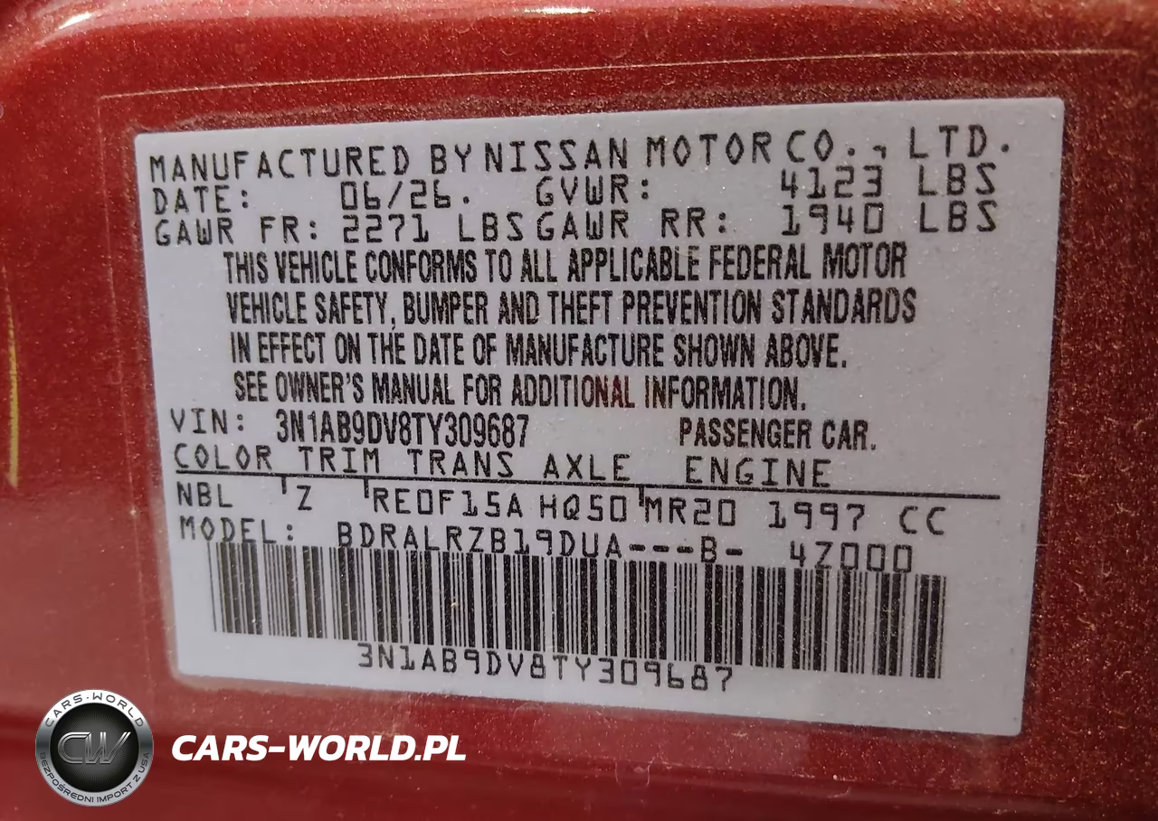 2026 Nissan Sentra Sr VIN:3N1AB9DV8TY309687 - 9